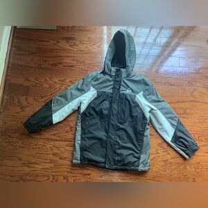 Black & Gray Kids Hooded Winter Jacket